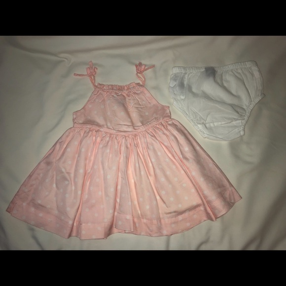 Baby Gap Pink w/ White Polka Dots Dress 6-12 M - Picture 2 of 3